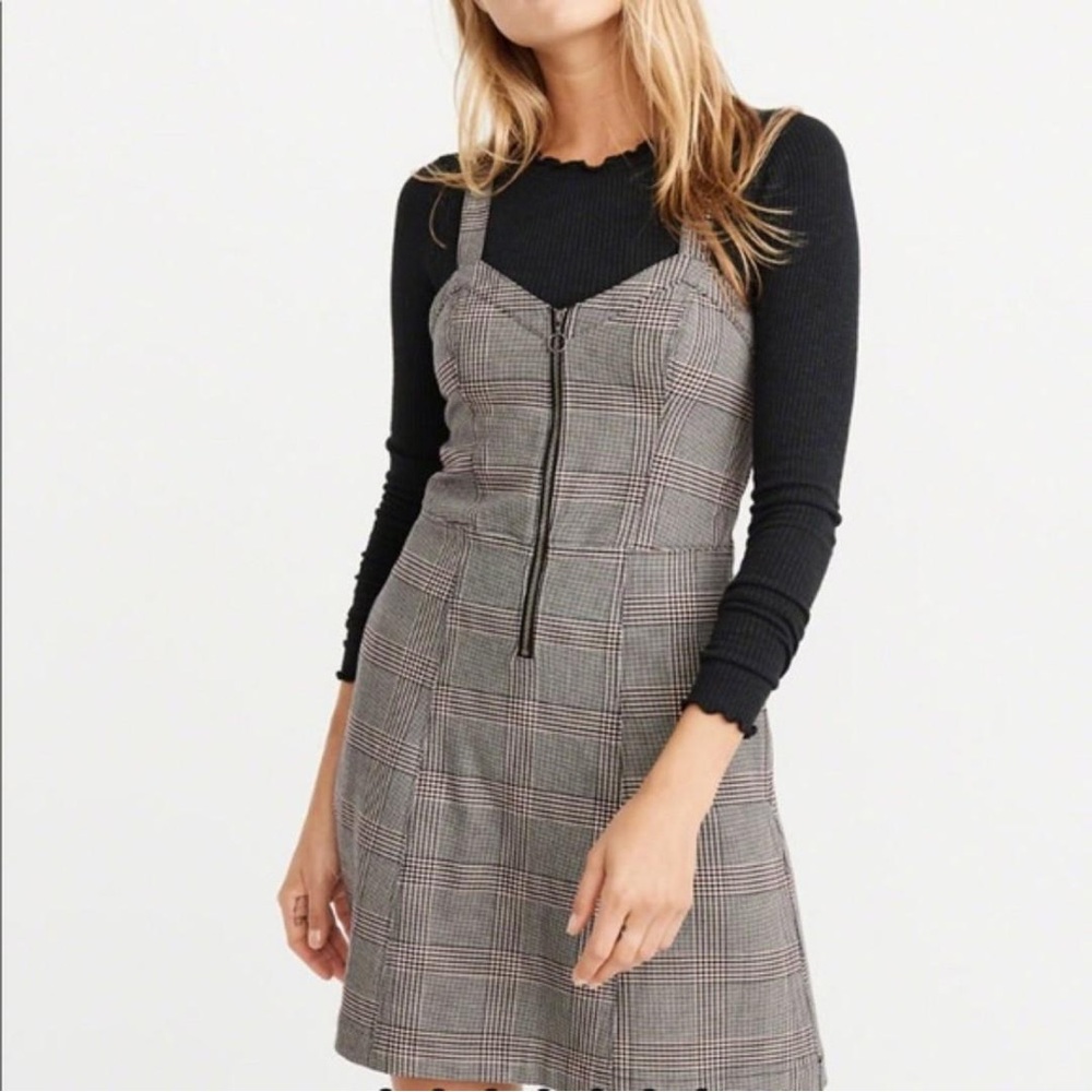 plaid zip up abercrombie dress